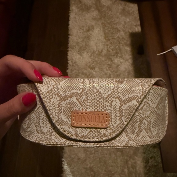 Consuela Accessories - Consuela Gold Snakeskin Cosmetic Case